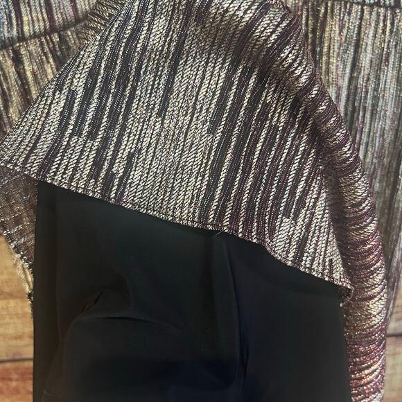 Lilly Pulitzer Racheli Dress 16 Midi Tiered Metallic Gold Berry Striped Ruffle - Picture 5 of 7